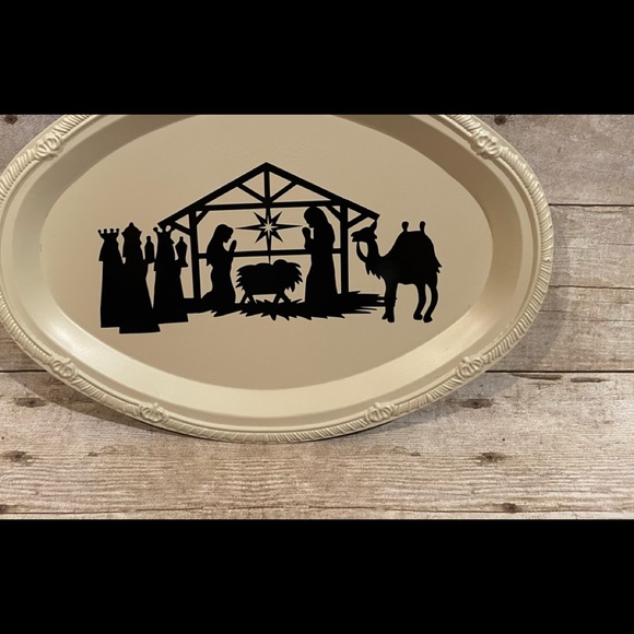 Handmade Custom Metal Tray of Nativity Brand New! - Picture 2 of 6